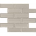 Msi Portico Pearl Beveled SAMPLE Glossy Ceramic Mesh-Mounted Mosaic Tile ZOR-MD-0238-SAM